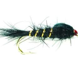 Mouche larv.-hares Ears & flashbacks grhe Black weighted Fulling Mill