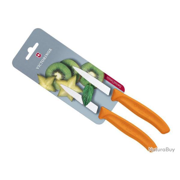 CARTE 2 OFFICE VICTORINOX SWISSCLASSIC 8CM ORANGE A DENTS