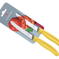 CARTE 2 COUTEAUX TOMATE VICTORINOX SWISSCLASSIC JAUNE