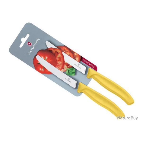 CARTE 2 COUTEAUX TOMATE VICTORINOX SWISSCLASSIC JAUNE