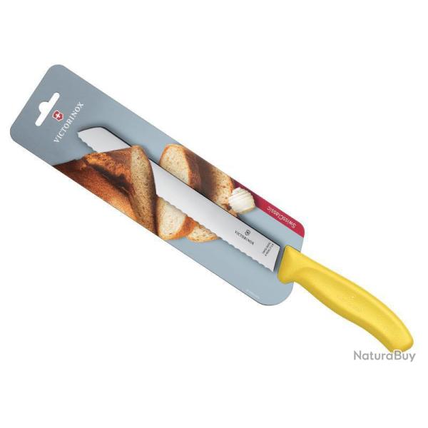 COUTEAU A PAIN VICTORINOX SWISSCLASSIC 21CM JAUNE /CARTE