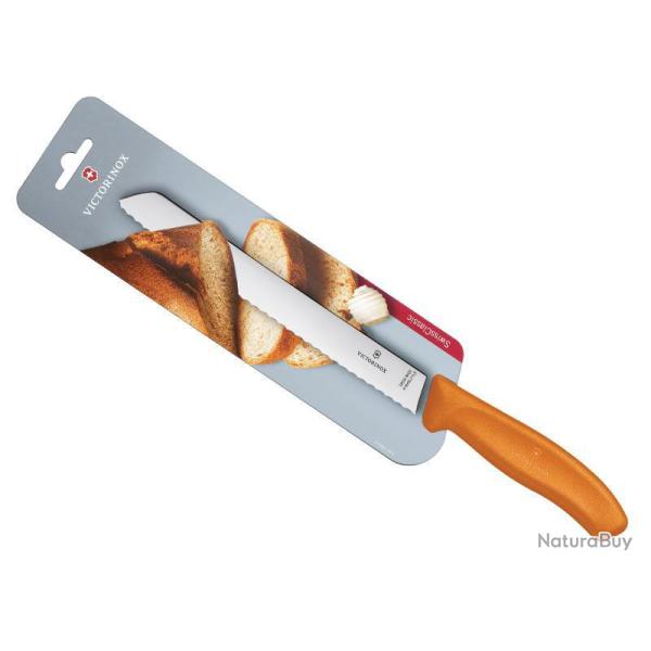 COUTEAU A PAIN VICTORINOX SWISSCLASSIC 21CM ORANGE /CARTE