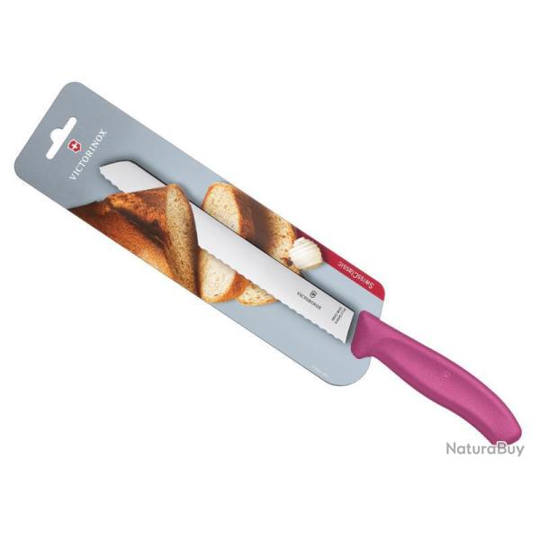 COUTEAU A PAIN VICTORINOX SWISSCLASSIC 21CM ROSE /CARTE