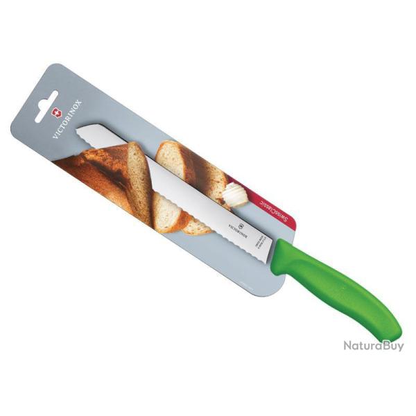 COUTEAU A PAIN VICTORINOX SWISSCLASSIC 21CM VERT /CARTE