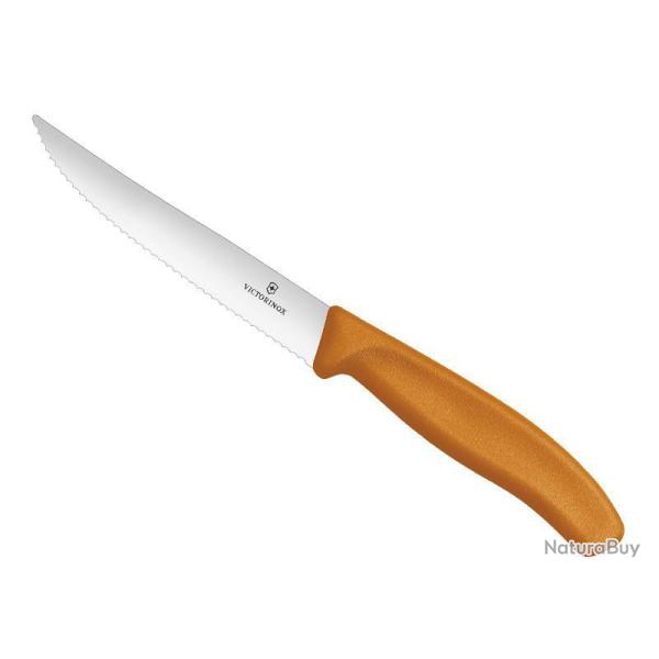 COUTEAU PIZZA/STEAK VICTORINOX SWISSCLASSIC 12CM ORANGE