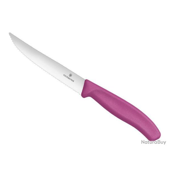 COUTEAU PIZZA/STEAK VICTORINOX SWISSCLASSIC 12CM ROSE