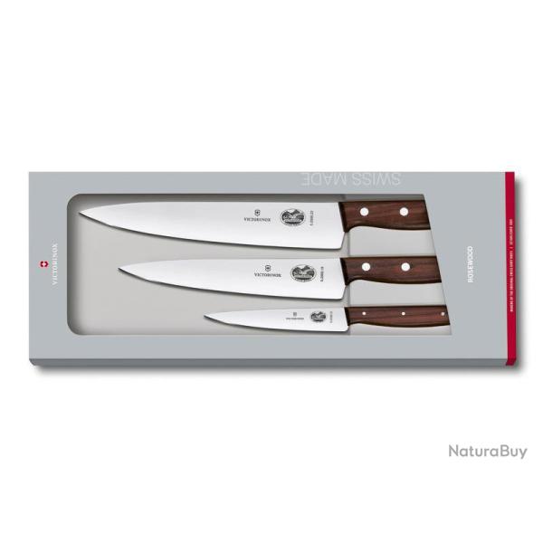 SET A DECOUPER VICTORINOX 3 COUTEAUX PALISSANDRE
