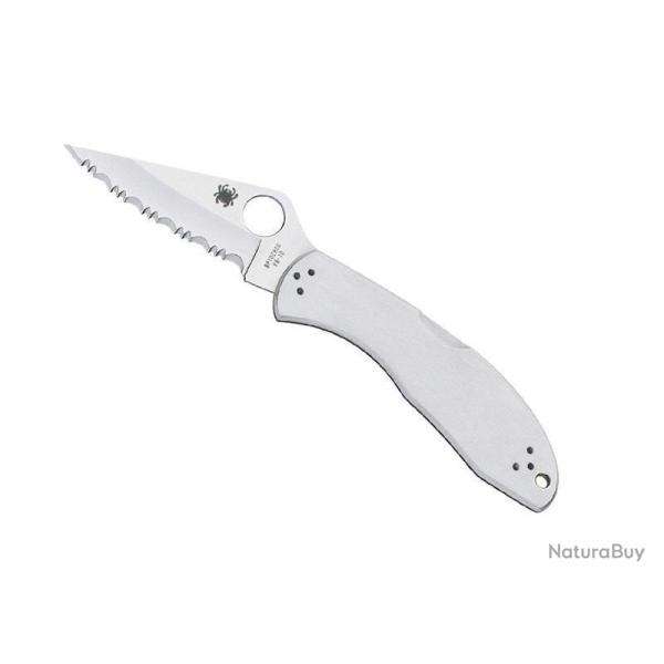 COUTEAU SPYDERCO DELICA 4 TOUT INOX A DENTS