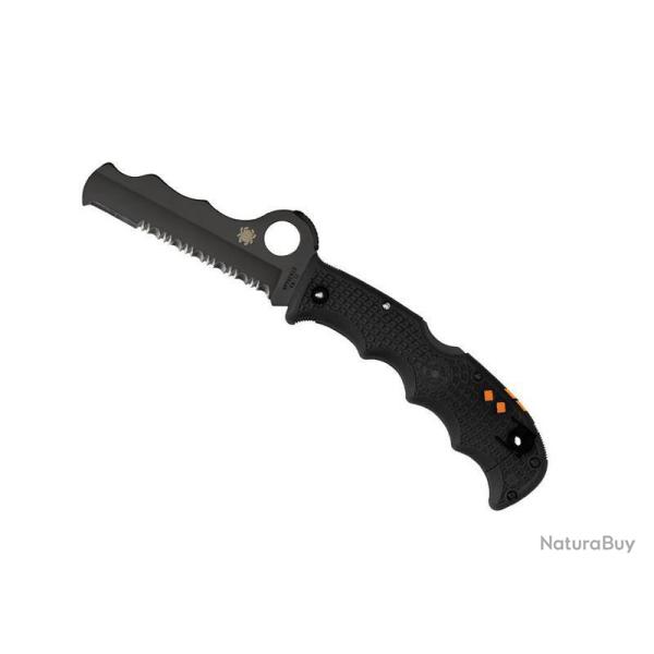COUTEAU SPYDERCO ASSIST LAME NOIRE SEMI-DENTEE