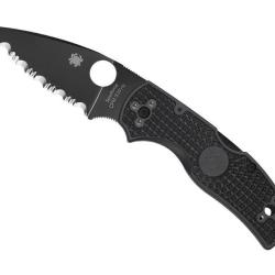 COUTEAU SPYDERCO NATIVE 5 TOUT NOIR A DENTS