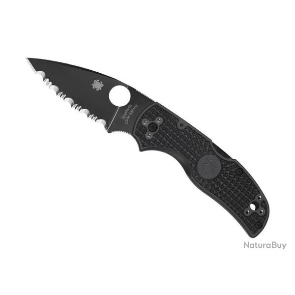 COUTEAU SPYDERCO NATIVE 5 TOUT NOIR A DENTS