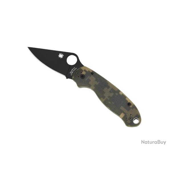 COUTEAU SPYDERCO PARA 3 G10 CAMO LAME NOIRE