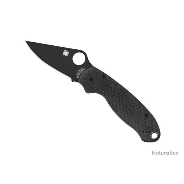 COUTEAU SPYDERCO PARA 3 G10 NOIR LAME NOIRE