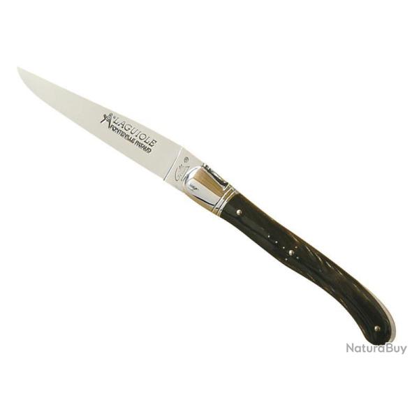 LAGUIOLE GILLES NATURE POINTE CORNE NOIRE 12CM INOX