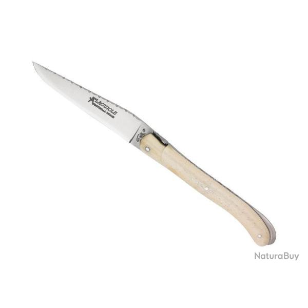 LAGUIOLE GILLES NATURE PLEIN MANCHE OS 12CM GUILLOCHE INOX
