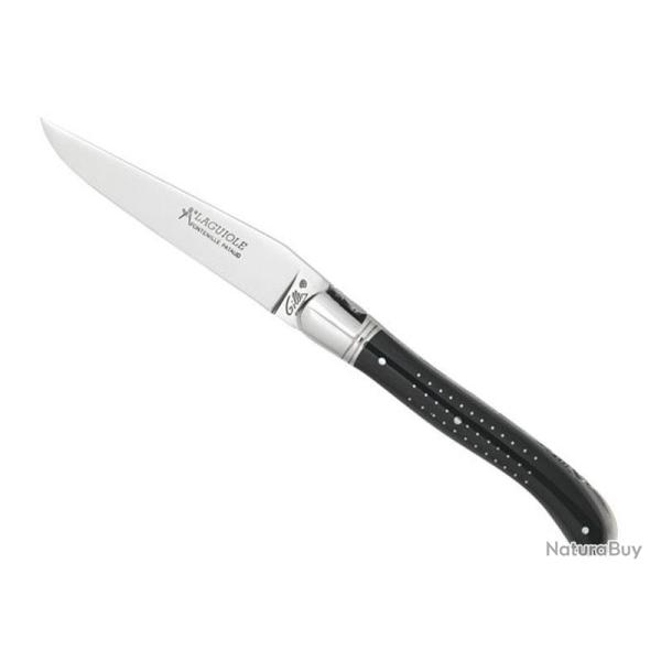 LAGUIOLE GILLES NATURE POINTE DE CORNE NOIRE CLOUTE 12CM INOX
