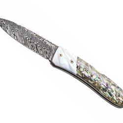 COUTEAU LIONSTEEL OPERA ABALONE/NACRE DAMAS