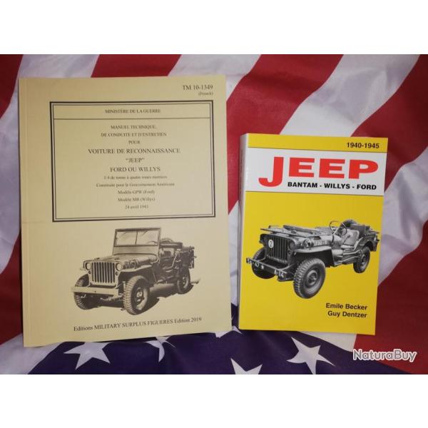 TOP VENTE : 2 livres manuel technique TM 10 /1349 JEEP + BECKER Jeep Bantam Willys Ford 1940.1945
