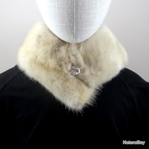 Col en fourrure de Vison - Perle