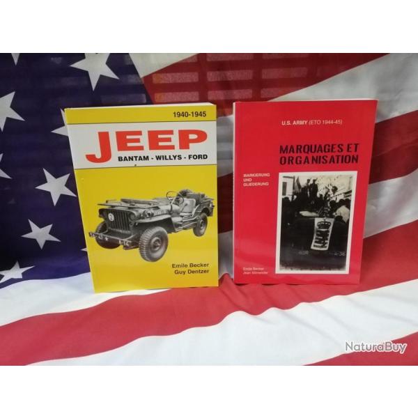 Best 2 livres BECKER Jeep Bantam Willys Ford M 201 + Marquages et organisation v�hicules militaires
