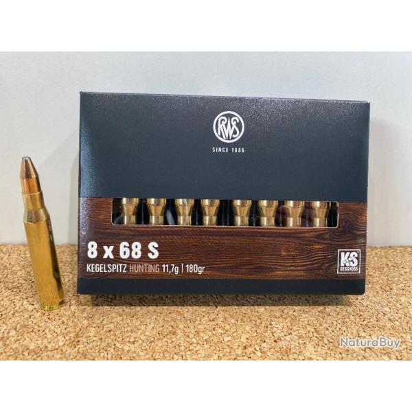 1 BOITE DE MUNITIONS RWS EN CALIBRE 8X68 S  KS 11.7 GR