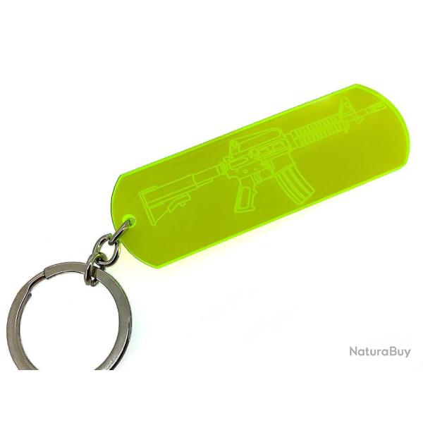 Porte-cl�s AR15 - M16 - M4 jaune fluo. ar-15 223 rem