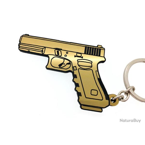 Porte-cl�s glock 9mm or jaune