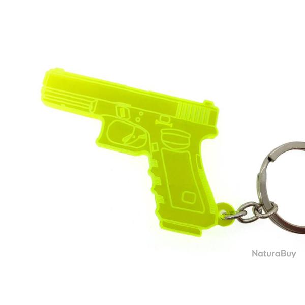 Porte-cl�s glock 9mm jaune fluo