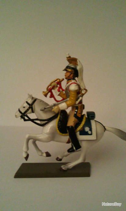Figurine Soldat Cuirassier Napoléon 7ème Régiment, Trompette, échelle 1:32 Starlux Plomb Peint, Occasion