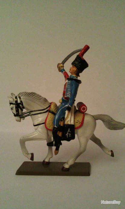 Figurine Starlux - Hussard Du 12ème Régiment De Napoléon, Plomb Peint échelle 1/32, Occasion