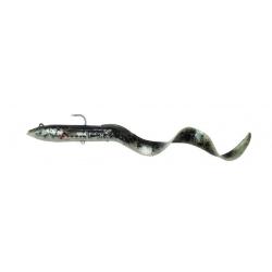 Savage Gear leurre 3D Real Eel 20cm 38gr mont&eacute; Black green pearl