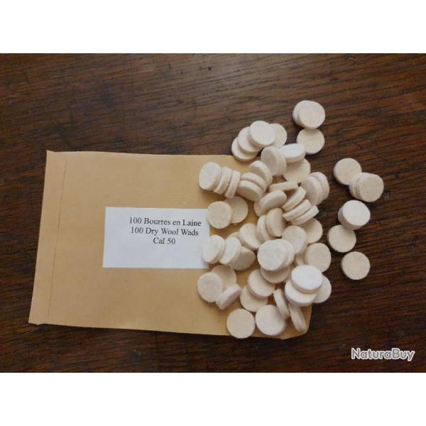 100 Bourres en laine calibre 50