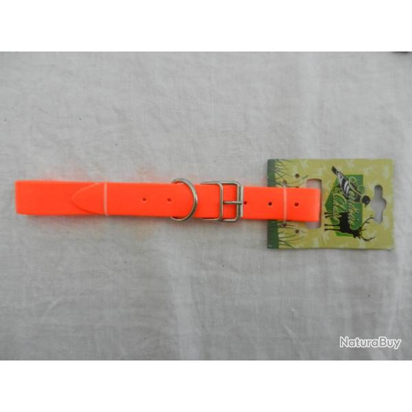 Territoire chasse - collier fluo orange r�glable/recoupable pour chien de chasse