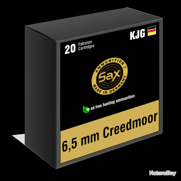 Munitions SAX calibre 6,5 mm Creedmoor KJG-SR 6,0g boite de 20 munitions