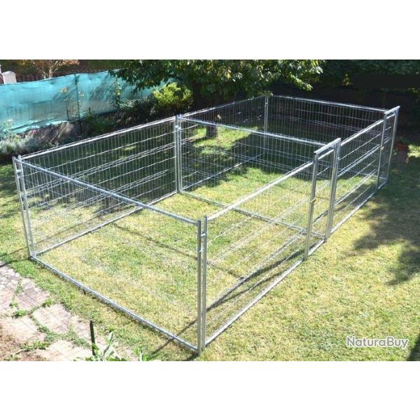 Chenil RENFORCE 2x12,5 m enclos chien double parc chien chenil GALVANISE avis cielterre-commerce