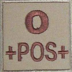 Patch Groupe sanguin - Tissu Tan O Positif