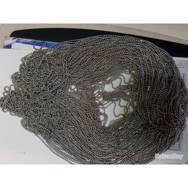 Lot de cha�nes pour plaque d identification militaire