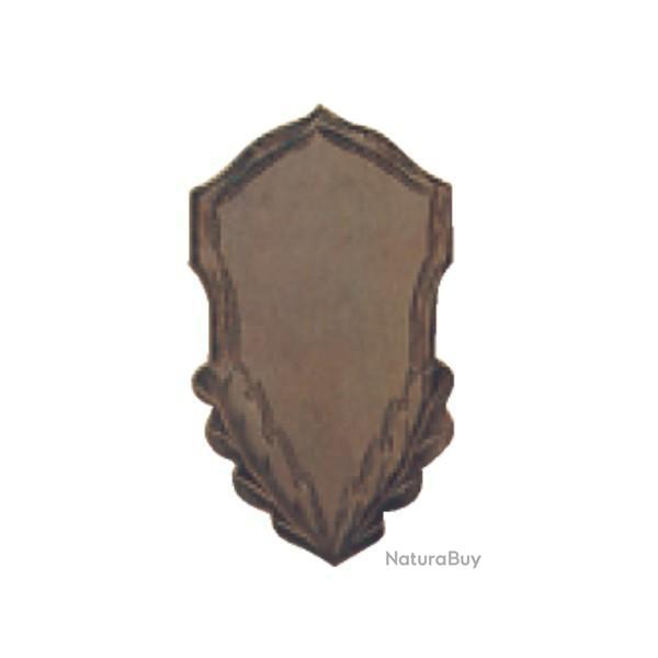 Ecusson sculpt pour trophe en chne massif fonc, sans encoche