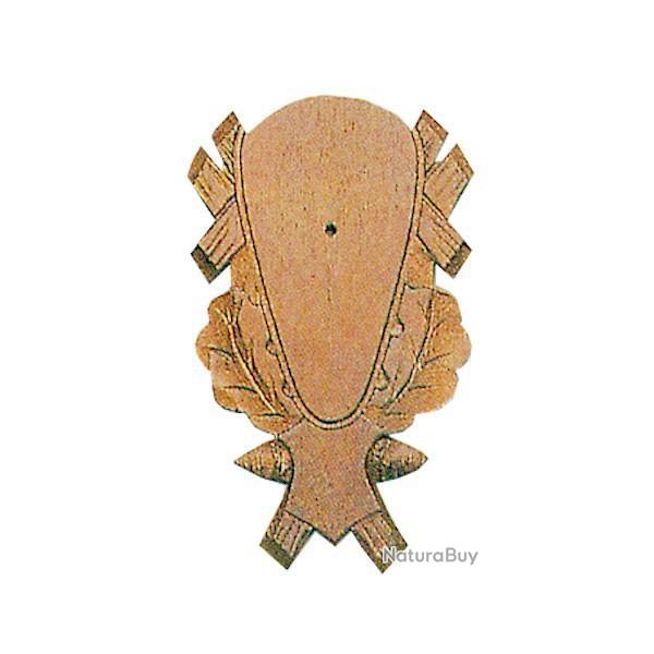 Ecusson sculpt� pour troph�e en ch�ne clair, avec encoche