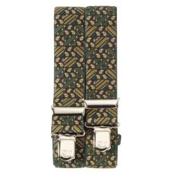 Bretelles de pantalon vert &agrave; motifs