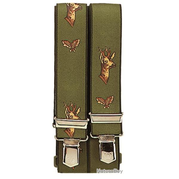 Bretelles de pantalon � motifs t�tes de chevreuil