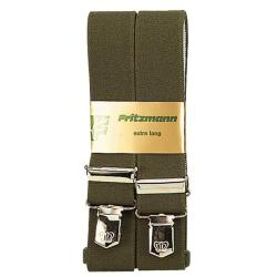 Bretelles de pantalon &agrave; motifs vert uni 30 mm