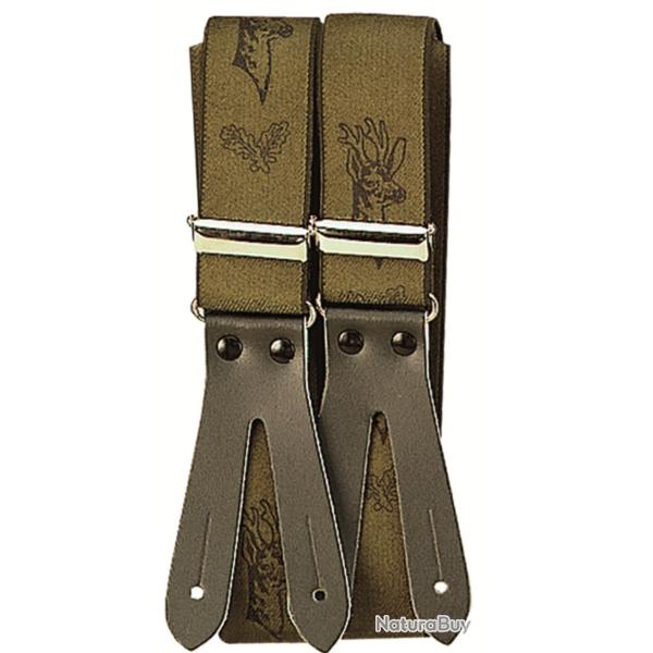 Bretelles de pantalon  motifs ttes de chevreuil  bouton