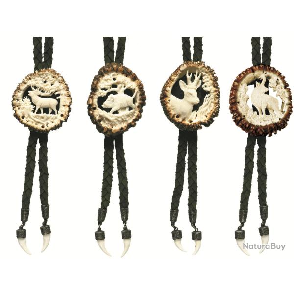 Cravate en cuir tress�s Cerf