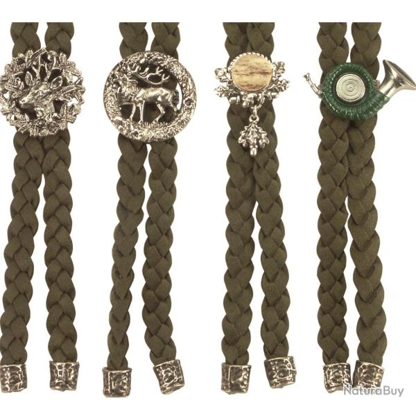 Cravate � bandeau tress�s bouton trompe de chasse