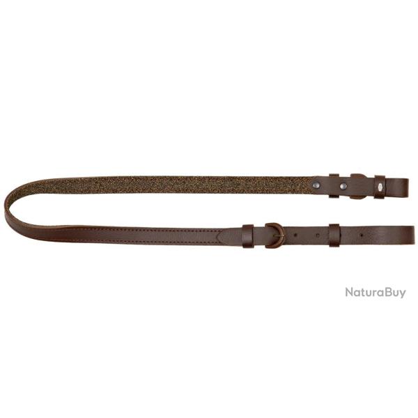 Bretelle pour fusil en cuir vachette marron fonc�