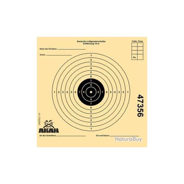 Cibles carton 12x12 cm with 10 rings AKAH