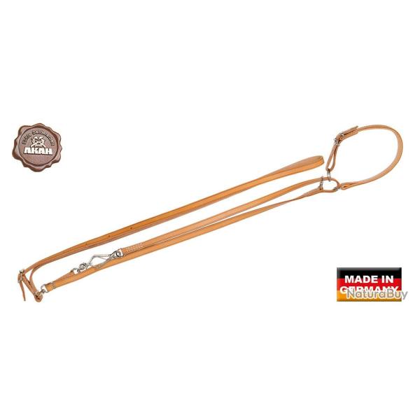 Laisse AKAH pour chien avec collier de 14 mm beige