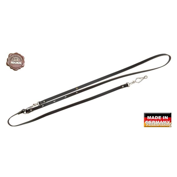Laisse Nordique AKAH pour chien en cuir Noir