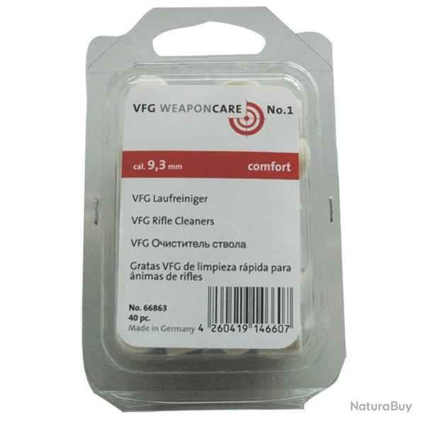 Tampons de nettoyage VFG calibre 9.3 mm, boite de 40